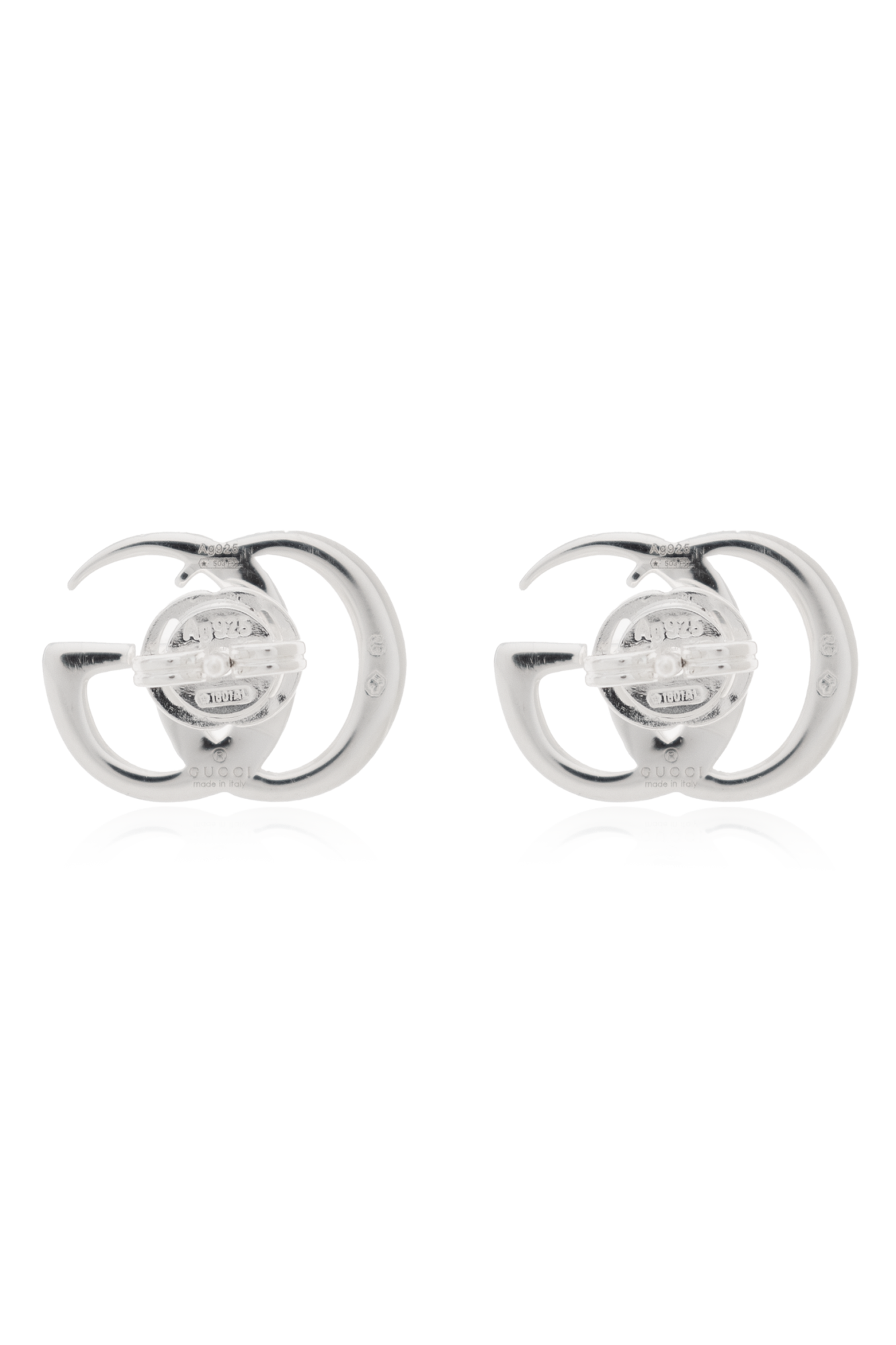 Silver Silver logo-shaped earrings Gucci - Vitkac GB